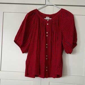 GAP Red Patterned Blouse